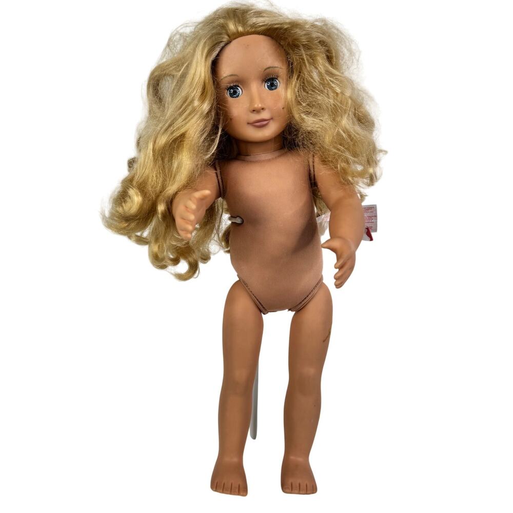 OG Our Generation Battat 18" Girl Doll Curly Blonde Hair Blue Eyes